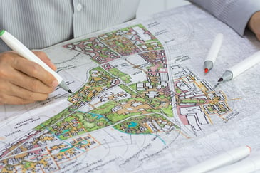 A site plan captures major earthwork and site engineering requirements and is a critical tool to help with building a development budget.